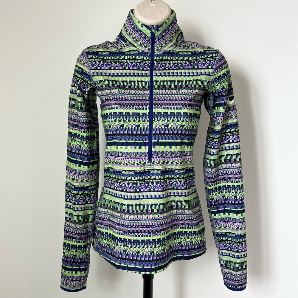Nike Pro Dri Fit Long Sleeve Top Size XS‎ Half Zip Athletic Spandex Shirt